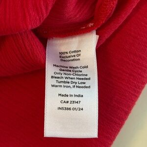 Talbots Embroidered Gauzy Top Women’s 3X Floral Red & White